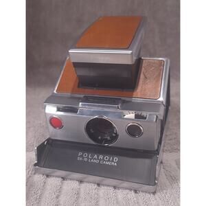 Polaroid SX-70 Land Camera Folding Instant Camera Chrome Brown- Excellent w/Case